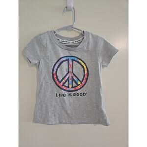 LIFE IS GOOD Girls Gray T-Shirt Size 5
